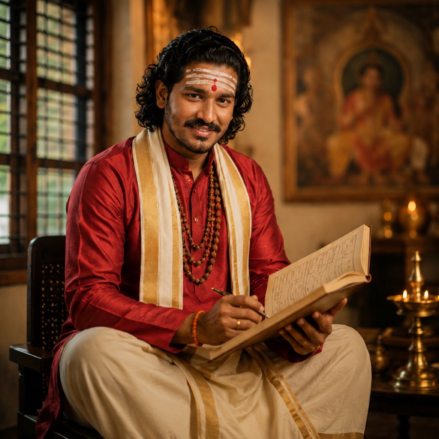Astro Siddhi Guruji reading scriptures